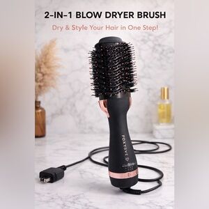 FOXYBAE 2 in 1 Blow Dryer Brush Volumizing Hot Air Brush for Smooth